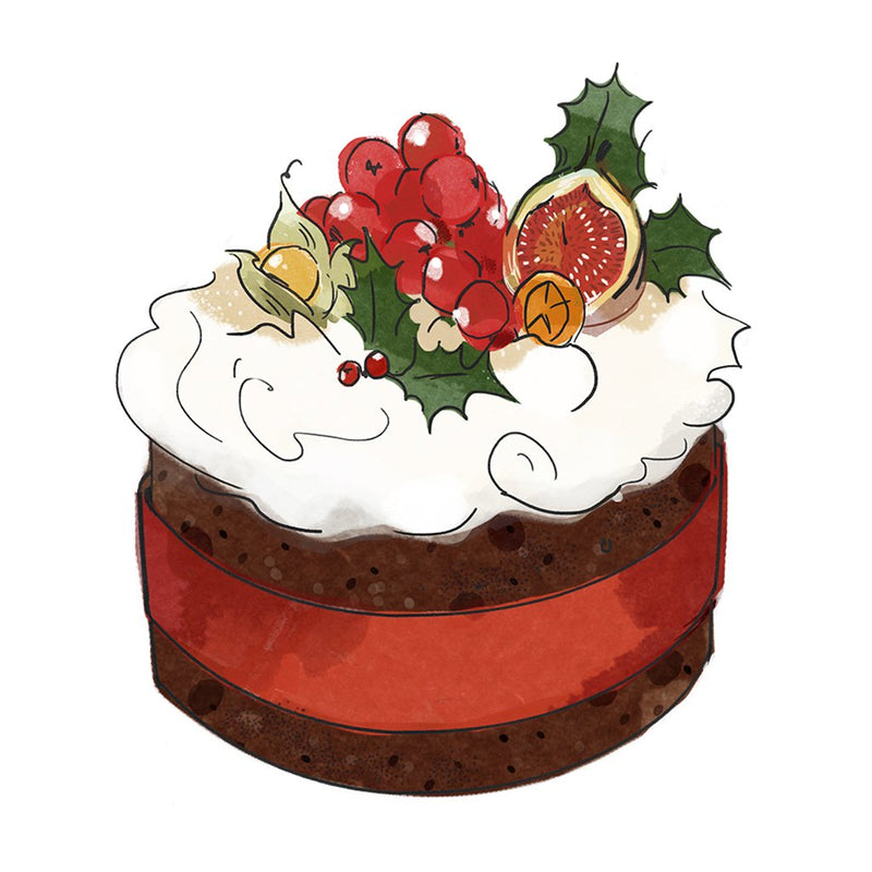 Black and white] Christmas cake with Santa and... - Stock Illustration  [83858795] - PIXTA