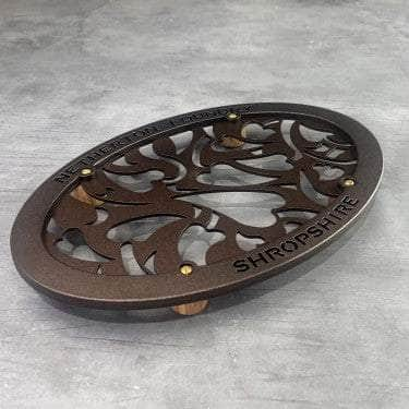 *NEW* Black iron Oval &#39;Arts &amp; Crafts&#39; trivet